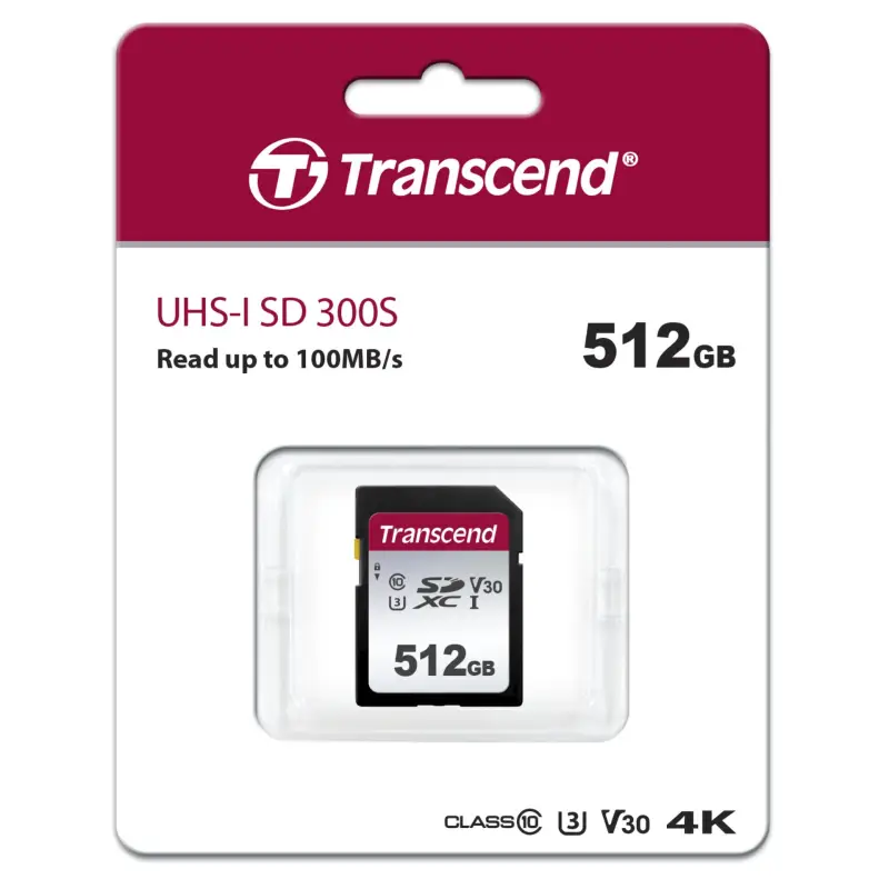 Transcend SDXC 300S        512GB Class 10 UHS-I U3 V30