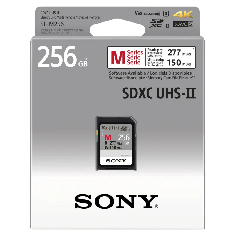 Sony SDXC M series         256GB UHS-II Class 10 U3 V60