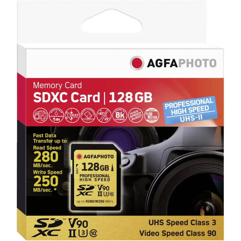 AgfaPhoto SDXC UHS II      128GB Professional High Speed U3 V90