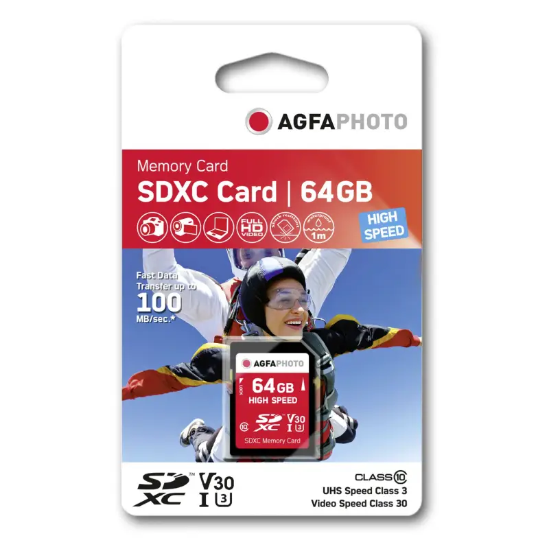 AgfaPhoto SDXC karta 64GB High Speed Class 10 UHS I U1 V30