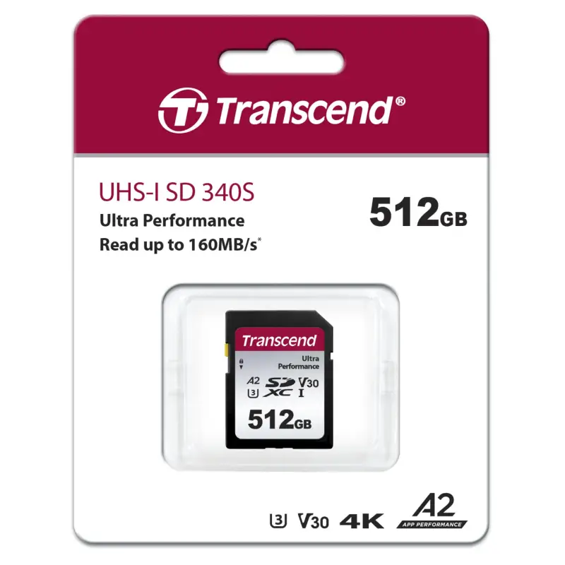 Transcend SDXC 340S        512GB Class 10 UHS-I U3 A2 V30