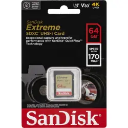 SanDisk Extreme SDXC        64GB UHS-I C10 U3 V30