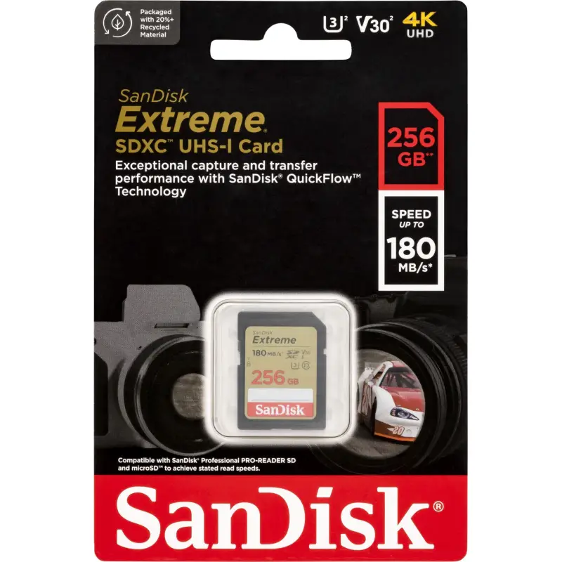 SanDisk Extreme SDXC       256GB UHS-I C10 U3 V30