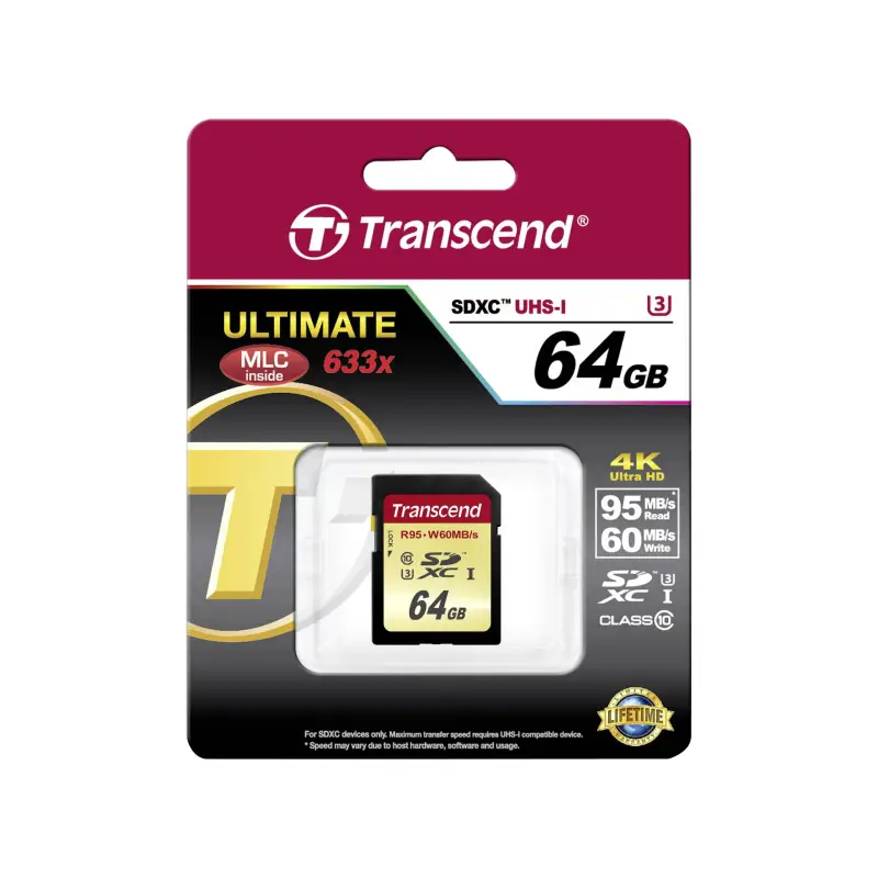 Transcend SDXC              64GB Class 10 UHS-I U3 Ultimate