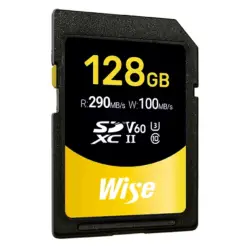 Wise SDXC UHS-II V60       128GB R:290MBs / W:100MBs   WI-SD-S128