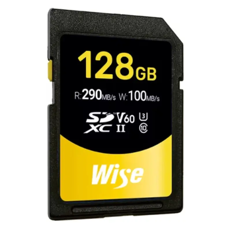 Wise SDXC UHS-II V60       128GB R:290MBs / W:100MBs   WI-SD-S128