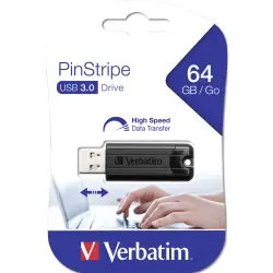 Verbatim Store n Go         64GB Pinstripe USB 3.0 black    49318