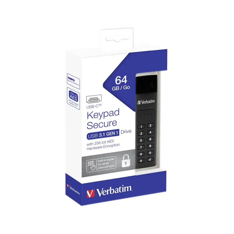 Verbatim Keypad Secure      64GB USB 3.1 Gen 1 USB-C        49431