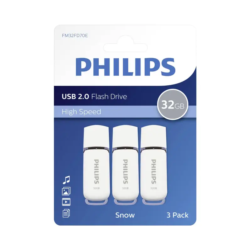 Philips USB 2.0 3-Pack      32GB Snow Edition Shadow Grey