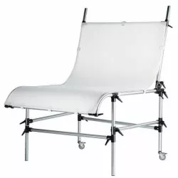 Stolik bezcieniowy z płytą 200x125cm srebrny