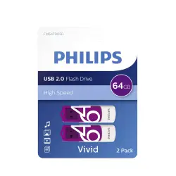 Philips USB 2.0 2-Pack      64GB Vivid Edition Magic Purple