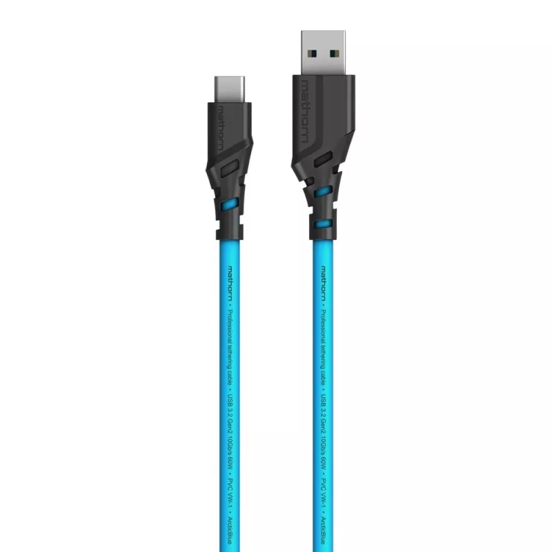Kabel fotograficzny Mathorn MTC-500 5m 10Gbps 60W USB A-C ArcticBlue
