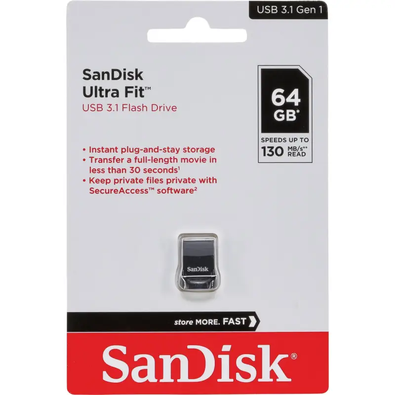 SanDisk Cruzer Ultra Fit    64GB USB 3.1         SDCZ430-064G-G46