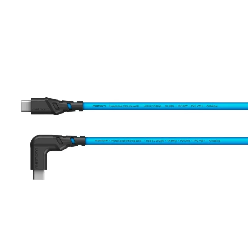 Kabel fotograficzny Mathorn MTC-210 2m 20Gbps 4K 60Hz PD100W USB C-C ArcticBlue