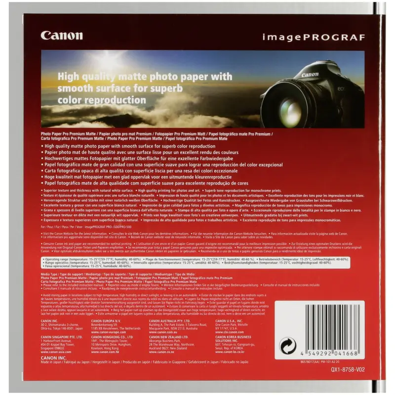 Canon PM-101 Pro Premium Matte A 2, 20 kartek, 210 g