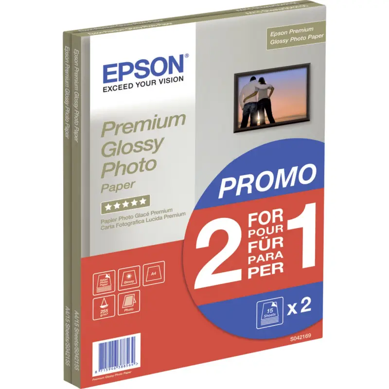 Epson Premium Glossy Photo Paper A 4, 2x 15 Bl., 255 g   S 042169