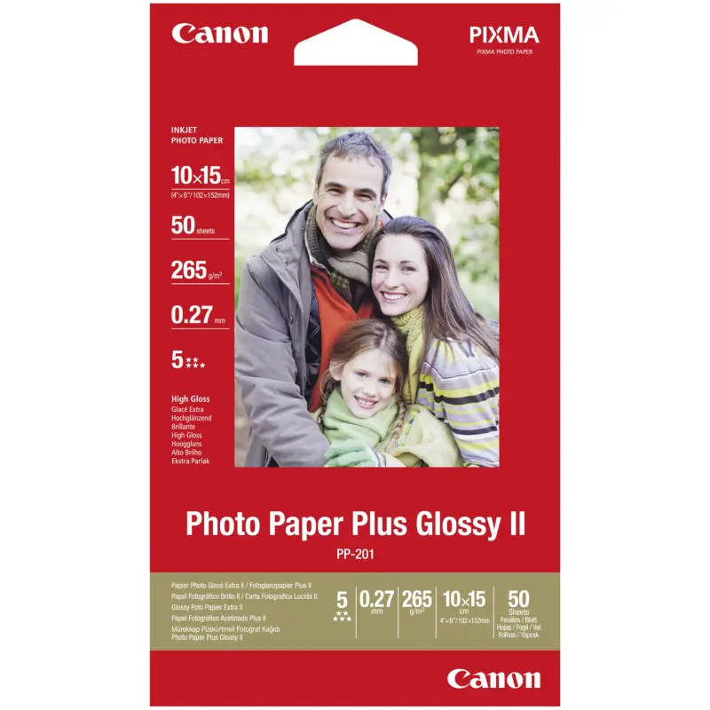 Canon PP-201 10x15 cm, 50 kartek Photo Paper Plus Glossy II 265 g