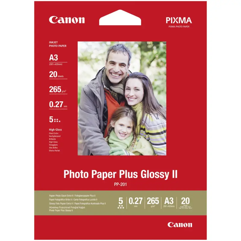 Canon PP-201 A 3 20 kartek 265 g Photo Paper Plus Glossy II