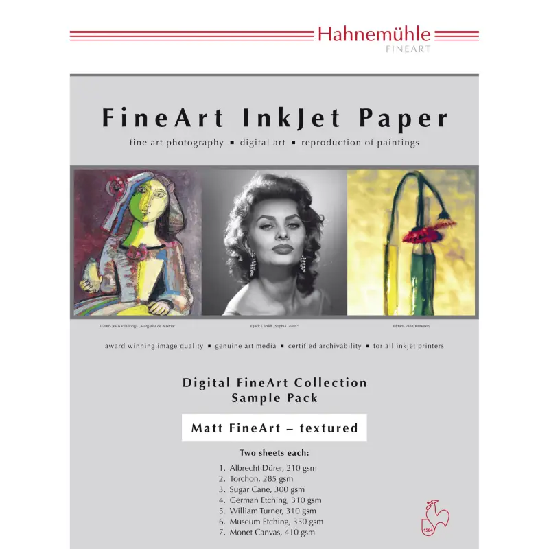 Hahnemühle Digital FineArt A 4 Testpack matt, struktura