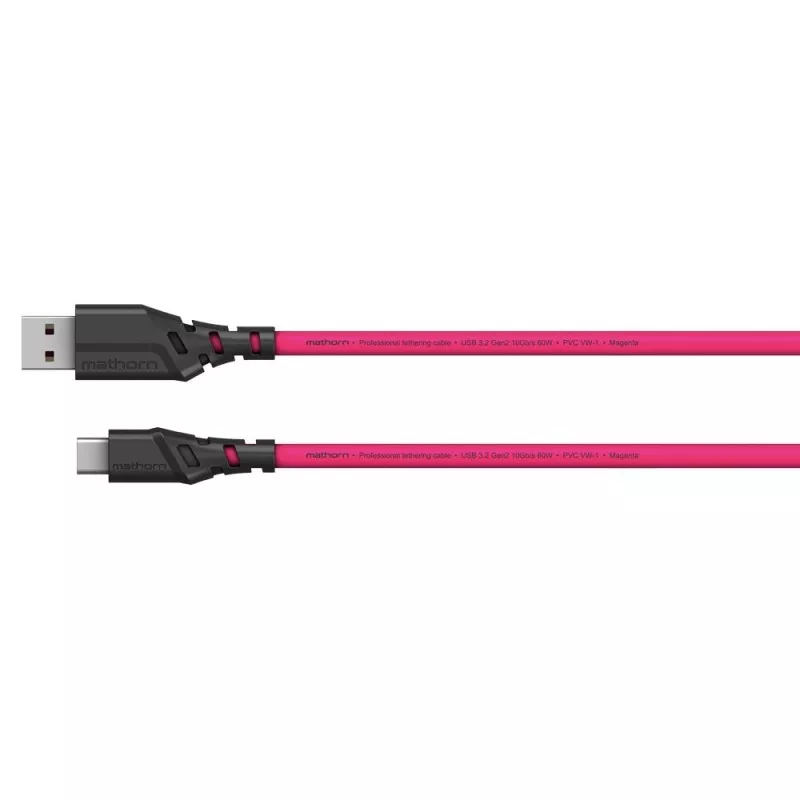 Kabel fotograficzny Mathorn MTC-200M 2m 10Gbps PD60W USB A-C Magenta
