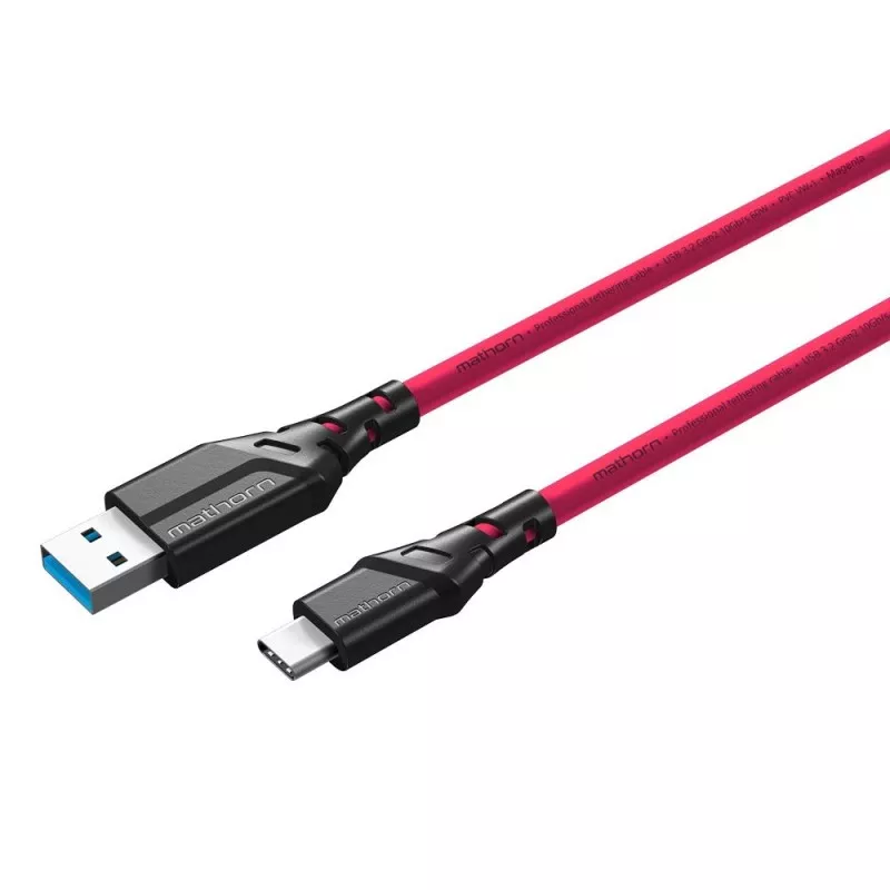 Kabel fotograficzny Mathorn MTC-200M 2m 10Gbps PD60W USB A-C Magenta