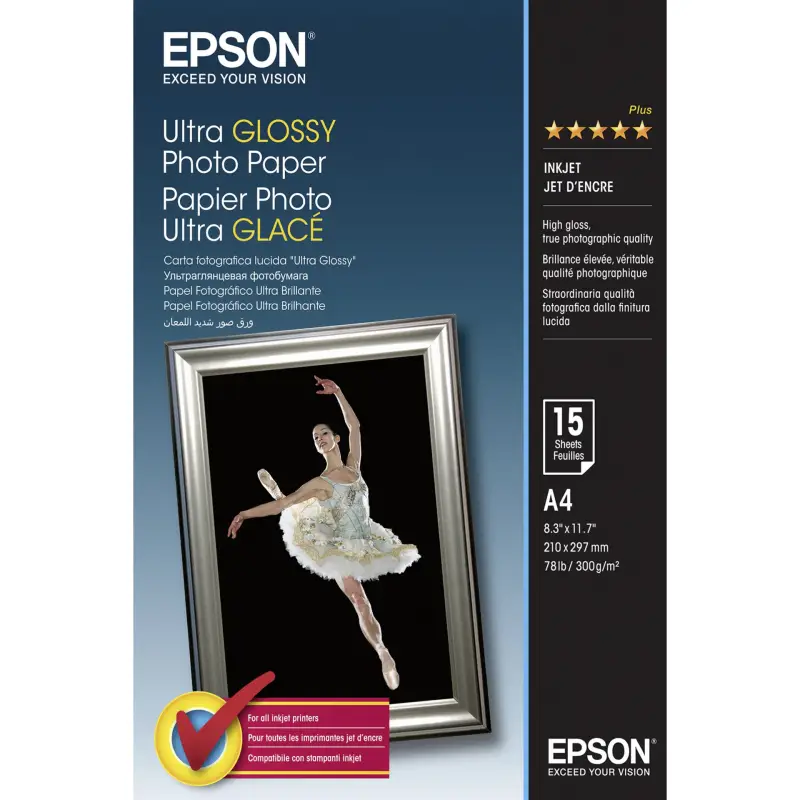 Epson Ultra Glossy Photo Paper A 4, 15 kartek, 300 g S 041927
