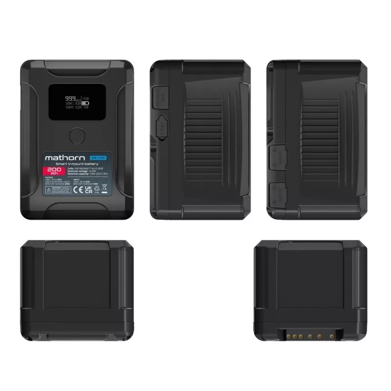 Bateria Mathorn MB-V200 14000mAh PD65W OLED USB-C 200Wh V-mount