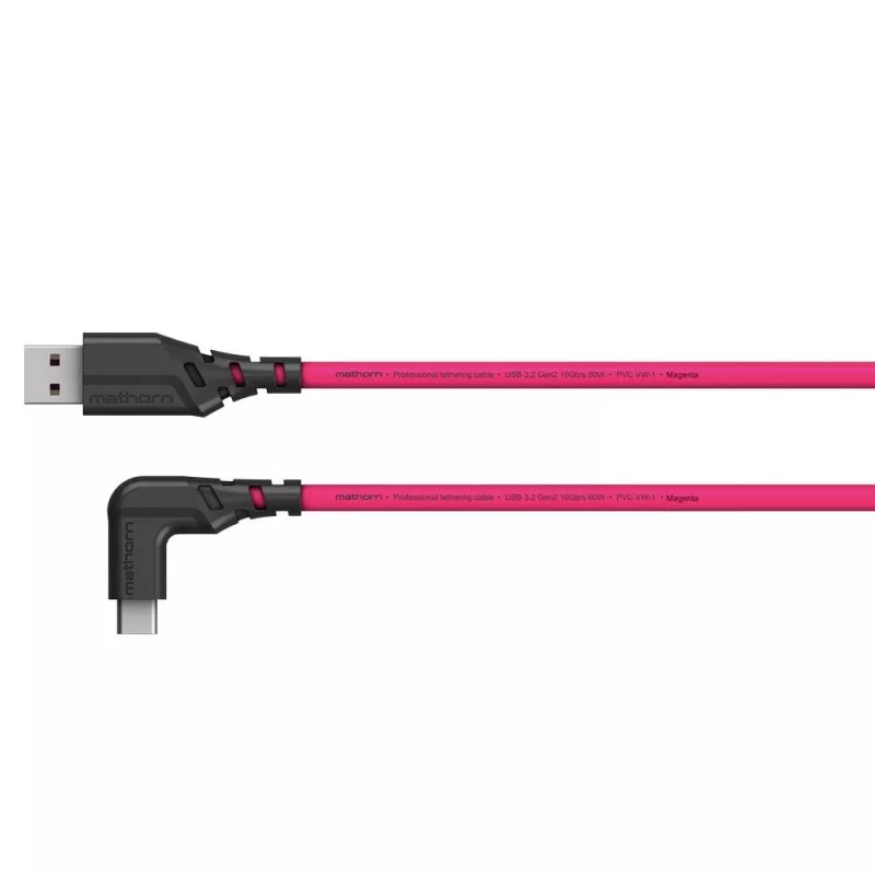 Kabel fotograficzny Mathorn MTC-201M 2m 10Gbps 60W USB A-C90 Magenta