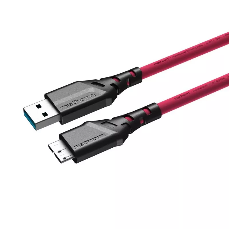 Kabel fotograficzny Mathorn MTC-520M 5m 10Gbps USB A - MicroB Magenta