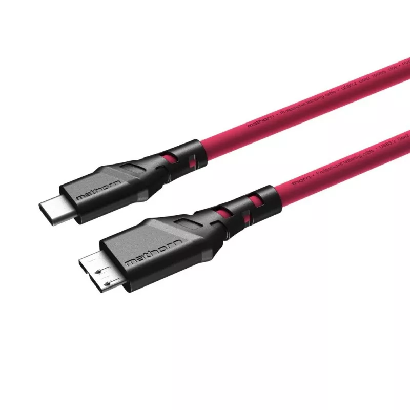Kabel fotograficzny Mathorn MTC-530M 5m 10Gbps USB C - MicroB Magenta