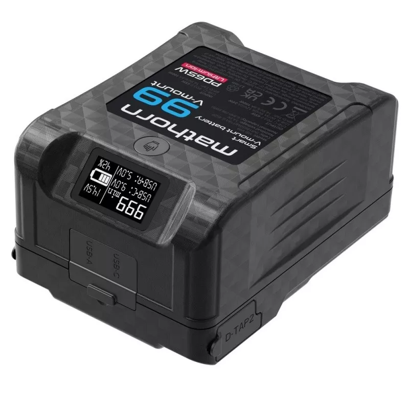 Bateria Mathorn MB-V99 6800mAh PD65W OLED USB-C 99Wh V-mount