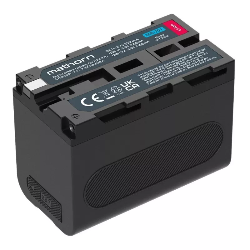 Bateria Mathorn MB-701 6700mAh 50Wh USB-C LED for NP-F770