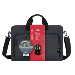 Rivacase 8058 Laptop Bag 17.3  black + wireless Mouse
