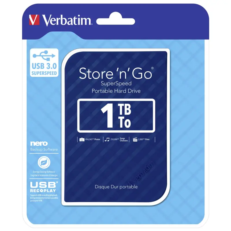 Verbatim Store n Go 2,5      1TB USB 3.0 blue Gen 2         53200
