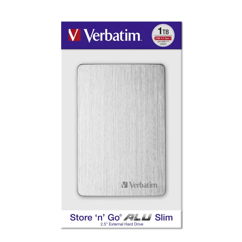 Verbatim Store n Go 2,5  ALU 1TB USB 3.2 Gen 1 Silver       53663