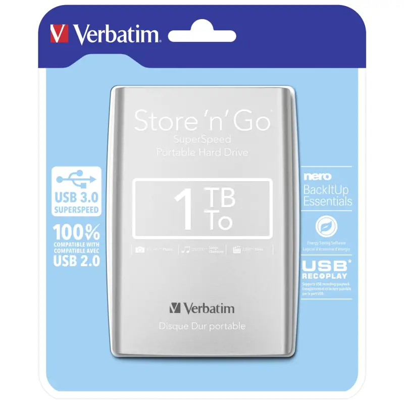 Verbatim Store n Go 2,5      1TB USB 3.0 silver             53071