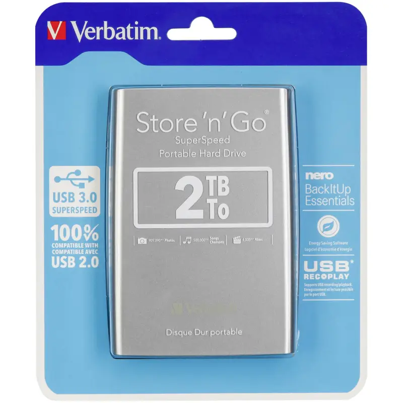 Verbatim Store n Go 2,5      2TB USB 3.0 silver             53189