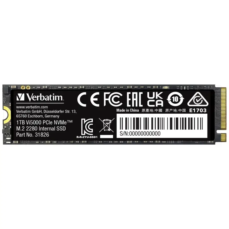 Verbatim Vi5000 M.2 SSD      1TB PCIe4 NVMe                 31826