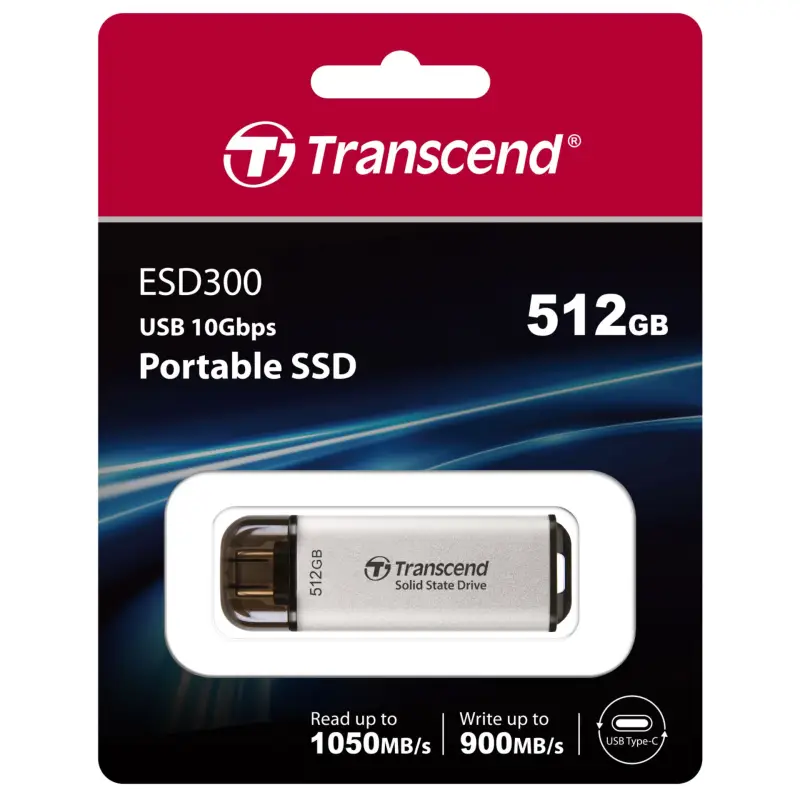 Transcend SSD ESD300S      512GB USB-C silver