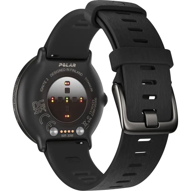 Polar Ignite 3 Titanium Silicone Band black