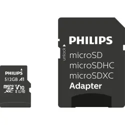 Philips MicroSDXC Card     512GB Class 10 UHS-I U1 incl. Adapter