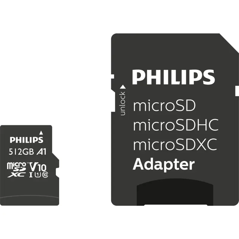 Philips MicroSDXC Card     512GB Class 10 UHS-I U1 incl. Adapter