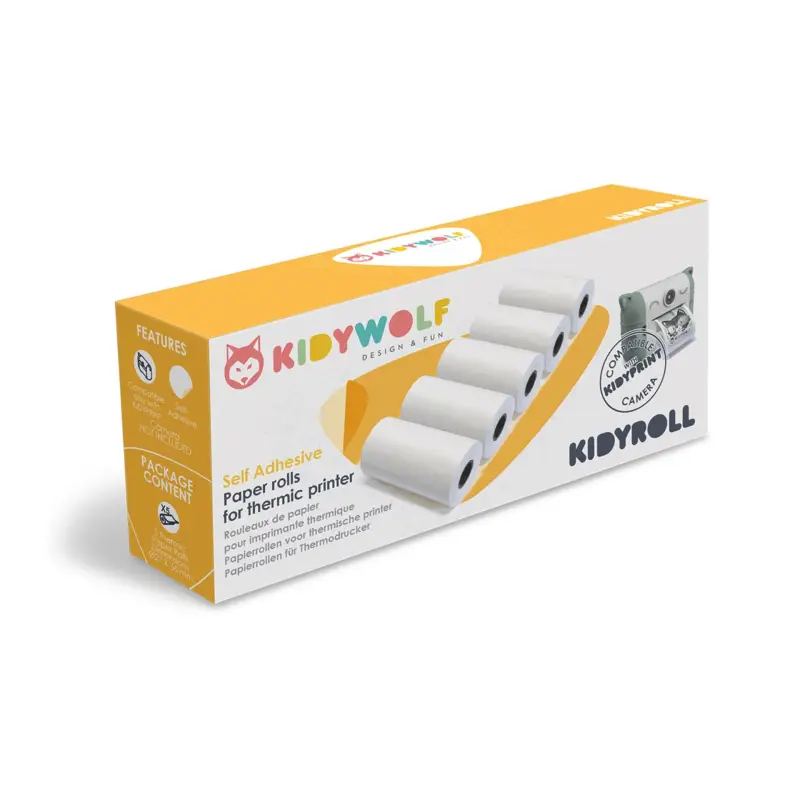 Kidywolf Klebepapier zu Sofortbildkamera 5 Rollen
