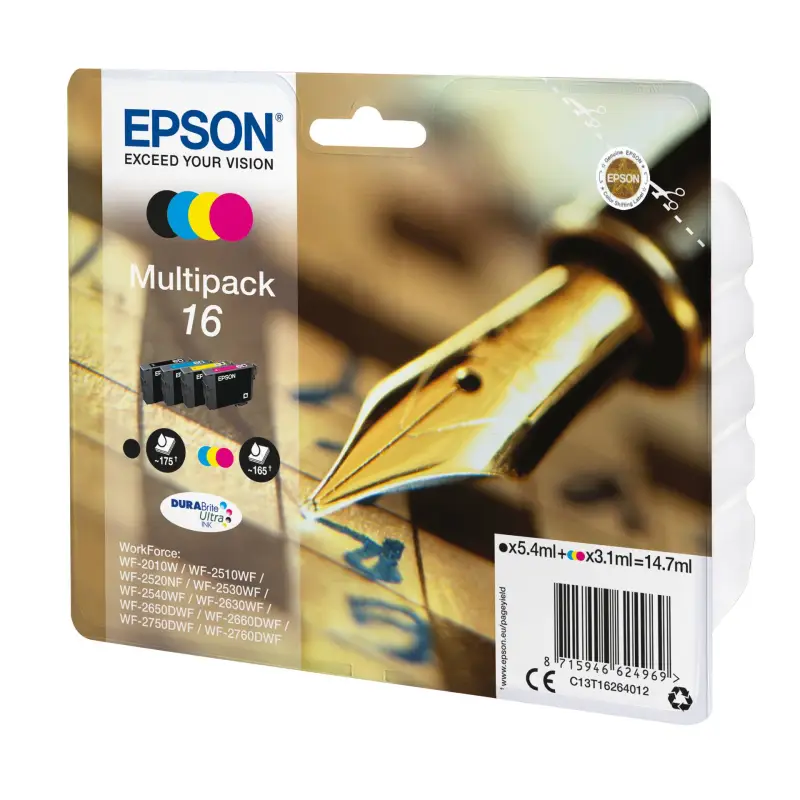 Epson DURABrite Ultra Multipack T 162 BK/C/M/Y T 1626