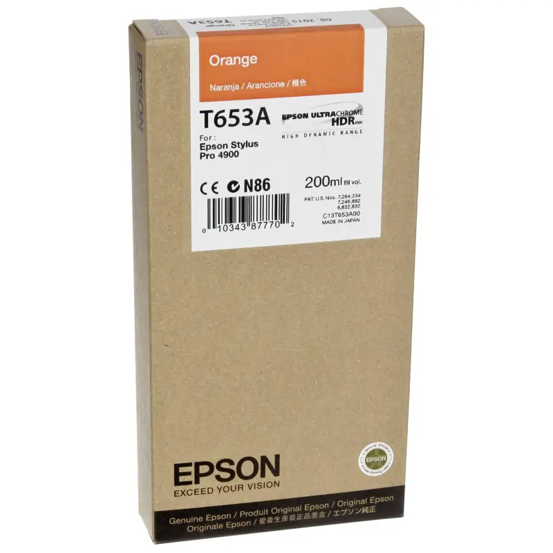 Epson Tusz pomaranczowy T 653 200 ml   T 653A