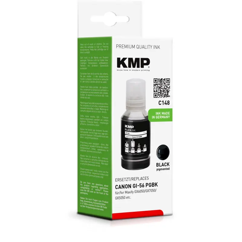 KMP C148 Tintentank schwarz kompatibel mit Canon GI-56 PGBK