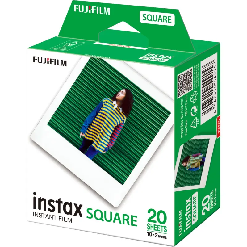 1x2 Fujifilm Instax Square Film white frame NEU