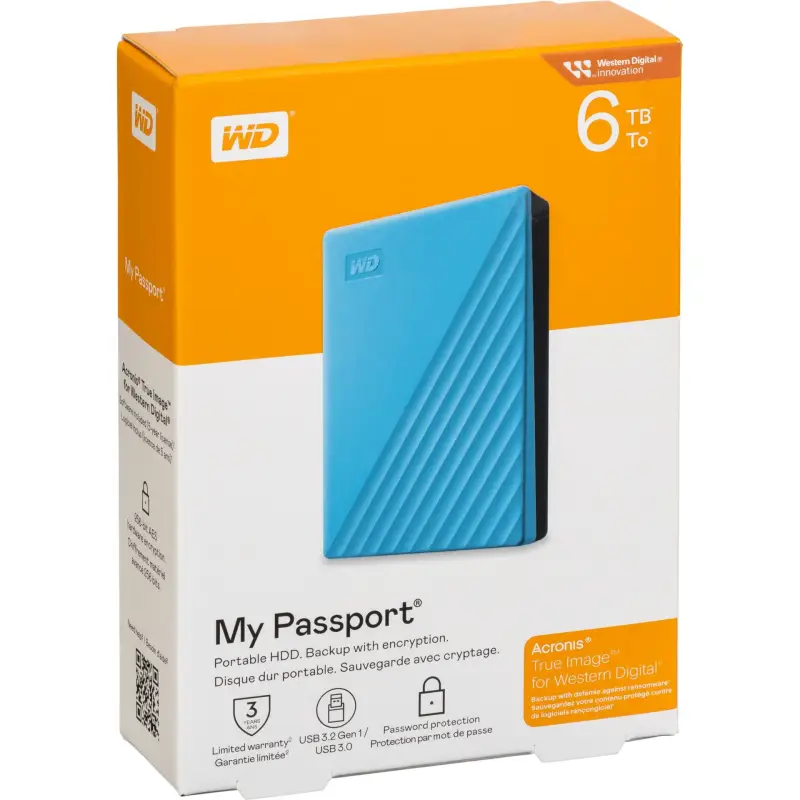 Western Digital My Passport  6TB Blau  USB 3.2 Gen 1