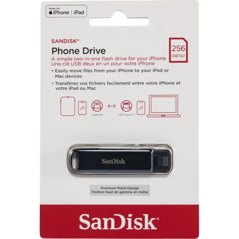 SanDisk Phone Drive  2in1  256GB USB C USB A   SDIXD0N-256G-GN6NE