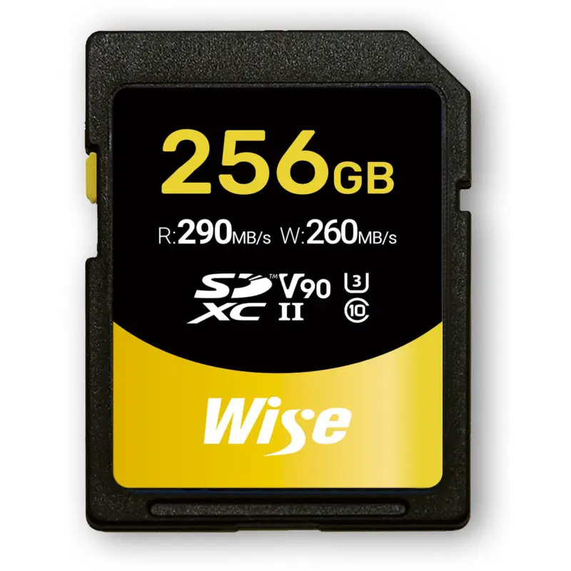 Wise SDXC UHS-II V90       256GB R:290MBs / W:150MBs   WI-SD-N256